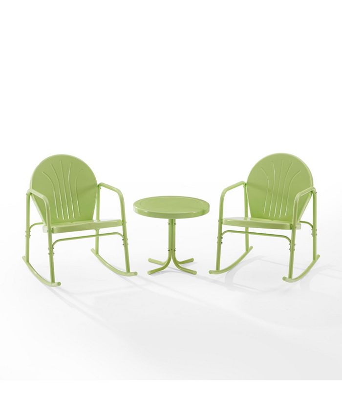 Crosley Griffith 3 Piece Outdoor Metal Rocking Chair Set & Reviews ...