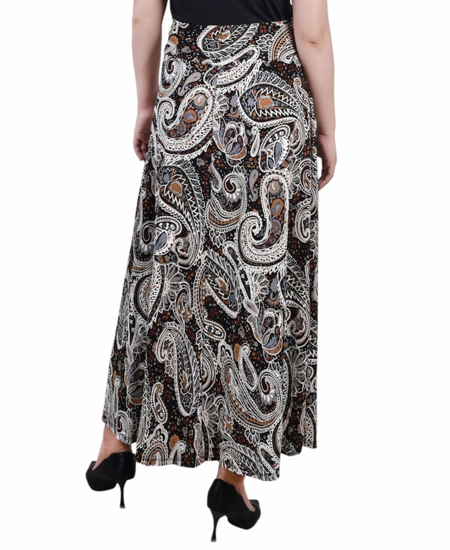 Petite Printed Maxi Skirt with Sash Waist Tie