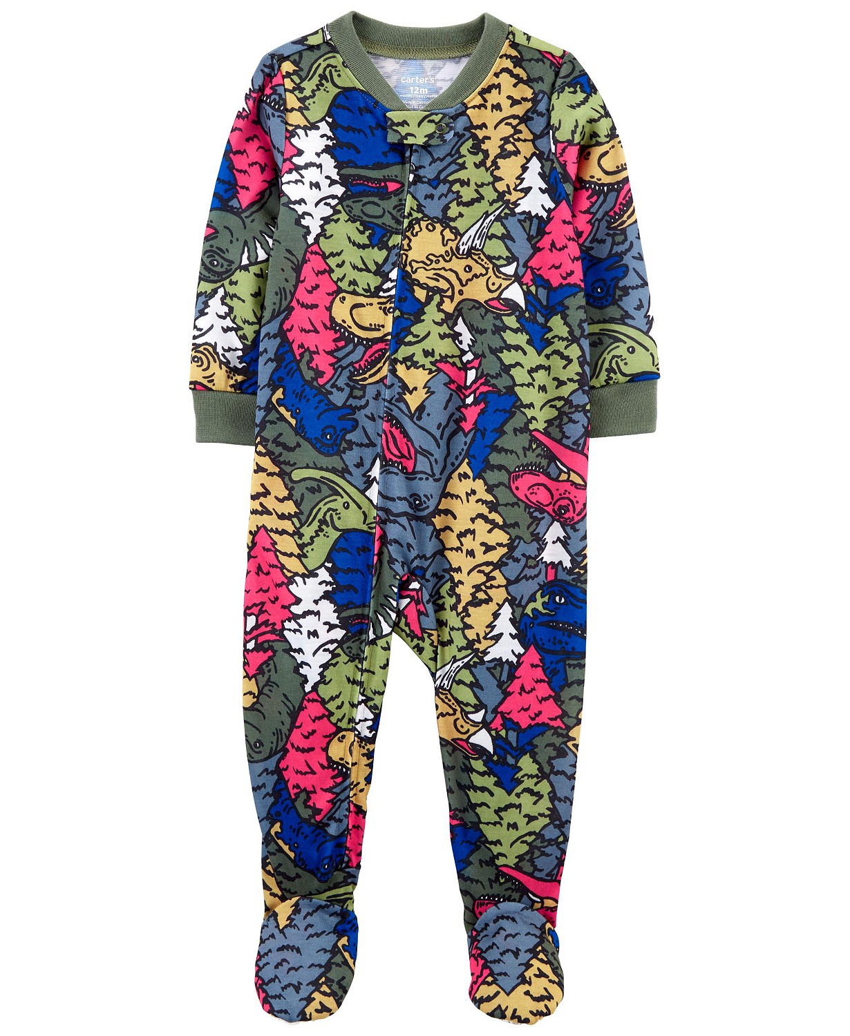 Baby Boys Dinosaur One-Piece Loose Fit Footie Pajama