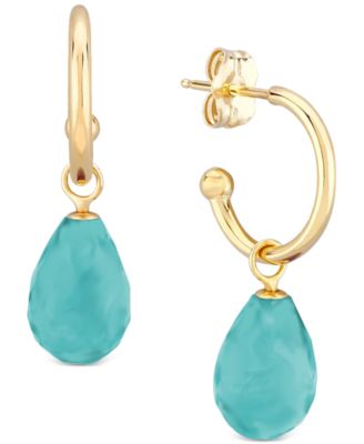 genuine turquoise hoop earrings