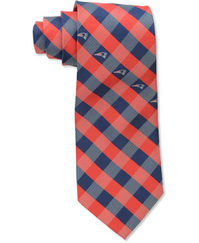 Eagles Wings New England Patriots Checked Tie