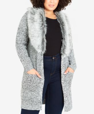 Plus size fur sweater best sale