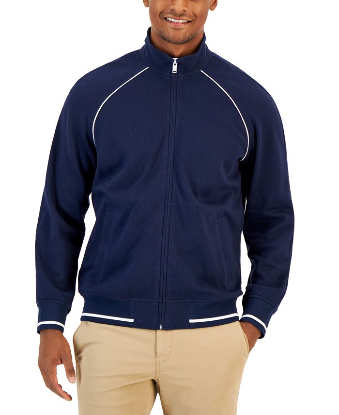 Color Block Shoulder Panel Zip Up Sport Jacket Casual Wear Men's