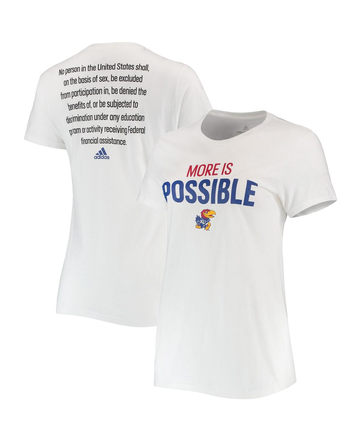 Women's adidas White Kansas Jayhawks More Is Possible T-shirt - White