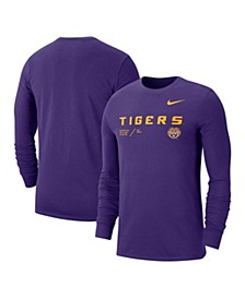 Men's Purple LSU Tigers Team Practice Performance Long Sleeve T-shirt