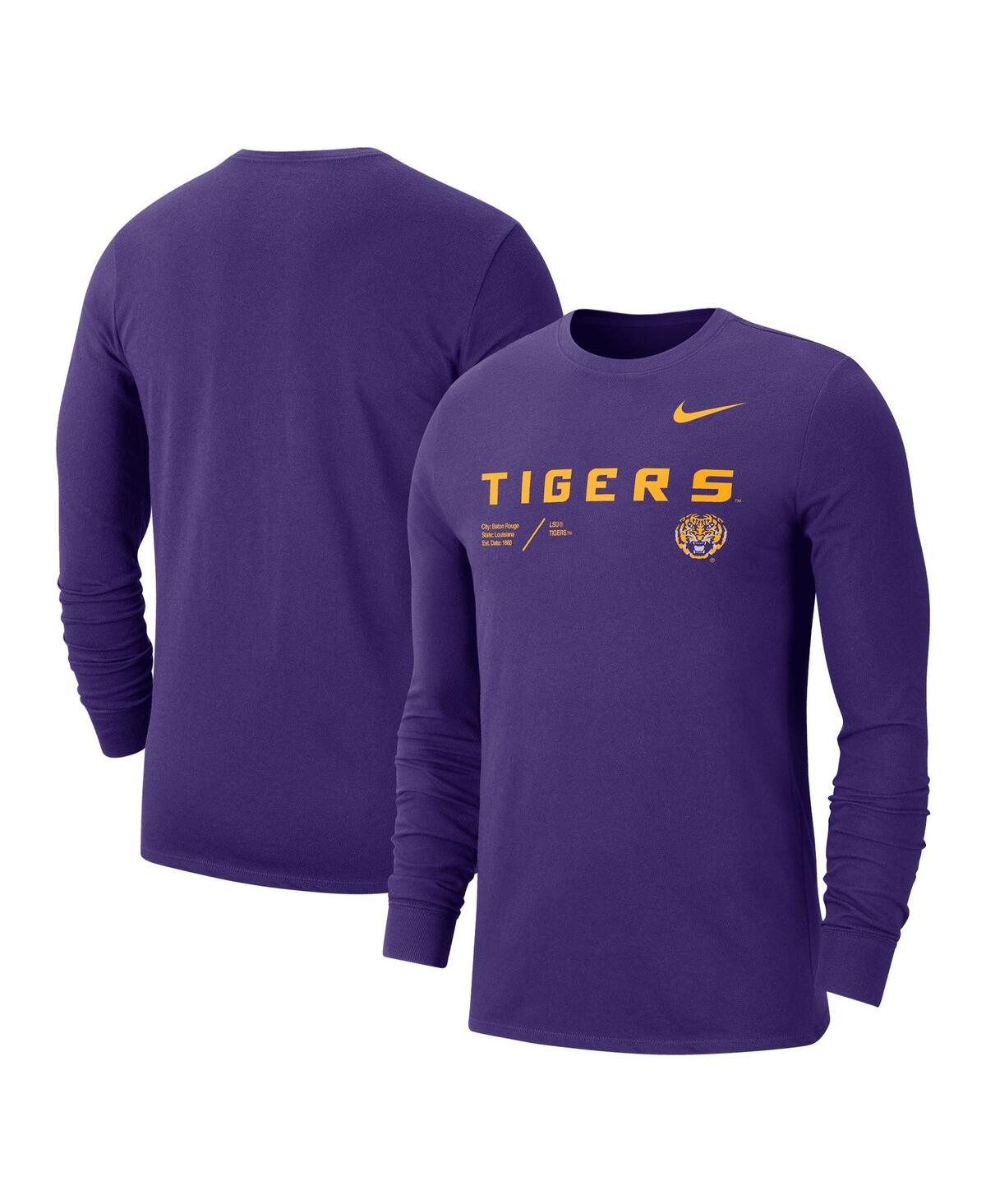 Men's Nike Purple Lsu Tigers Team Practice Performance Long Sleeve T-shirt