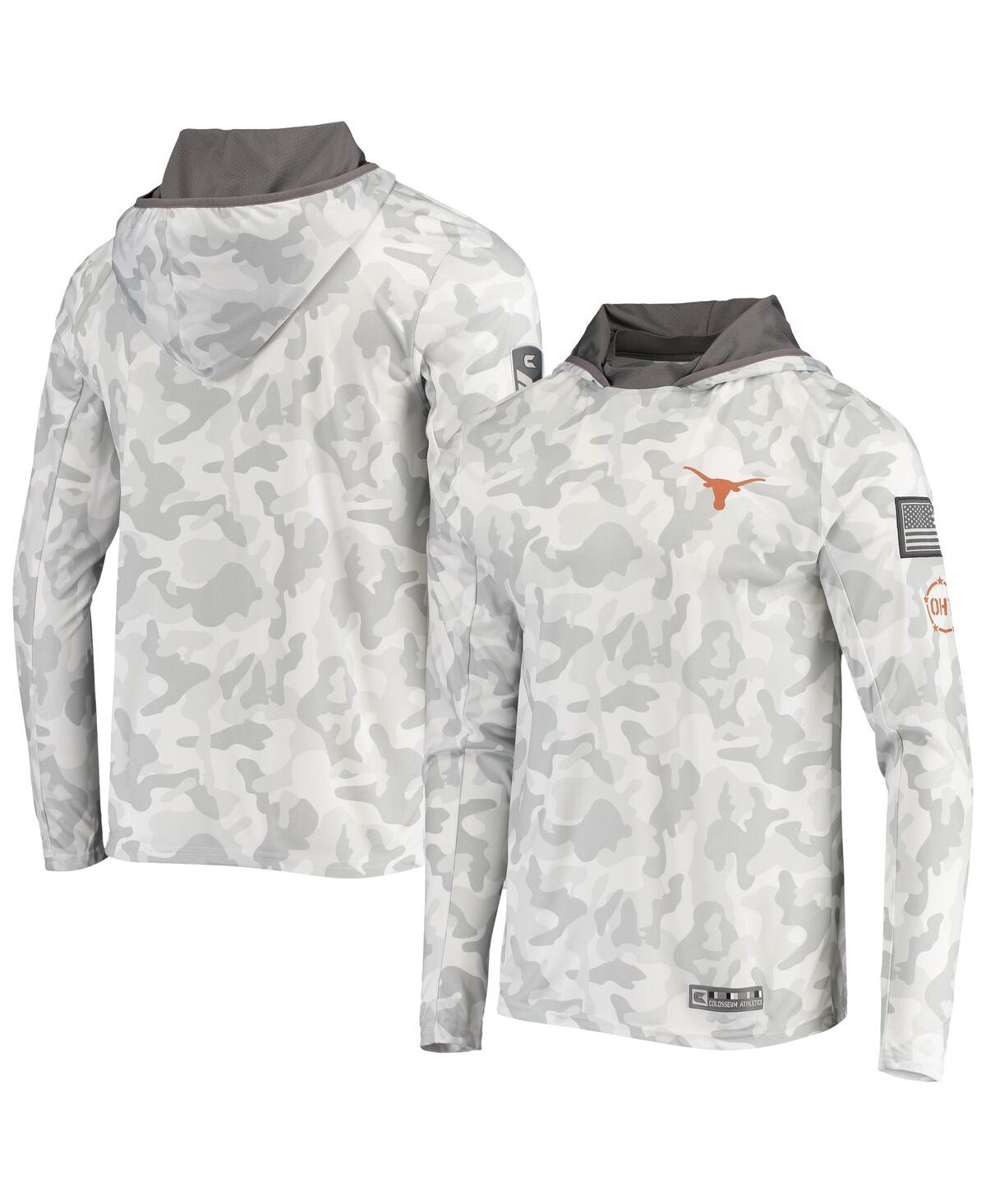 Colosseum Men's  Arctic Camo Texas Longhorns Oht Military-inspired Appreciation Long Sleeve Hoodie To In Arctic Camo