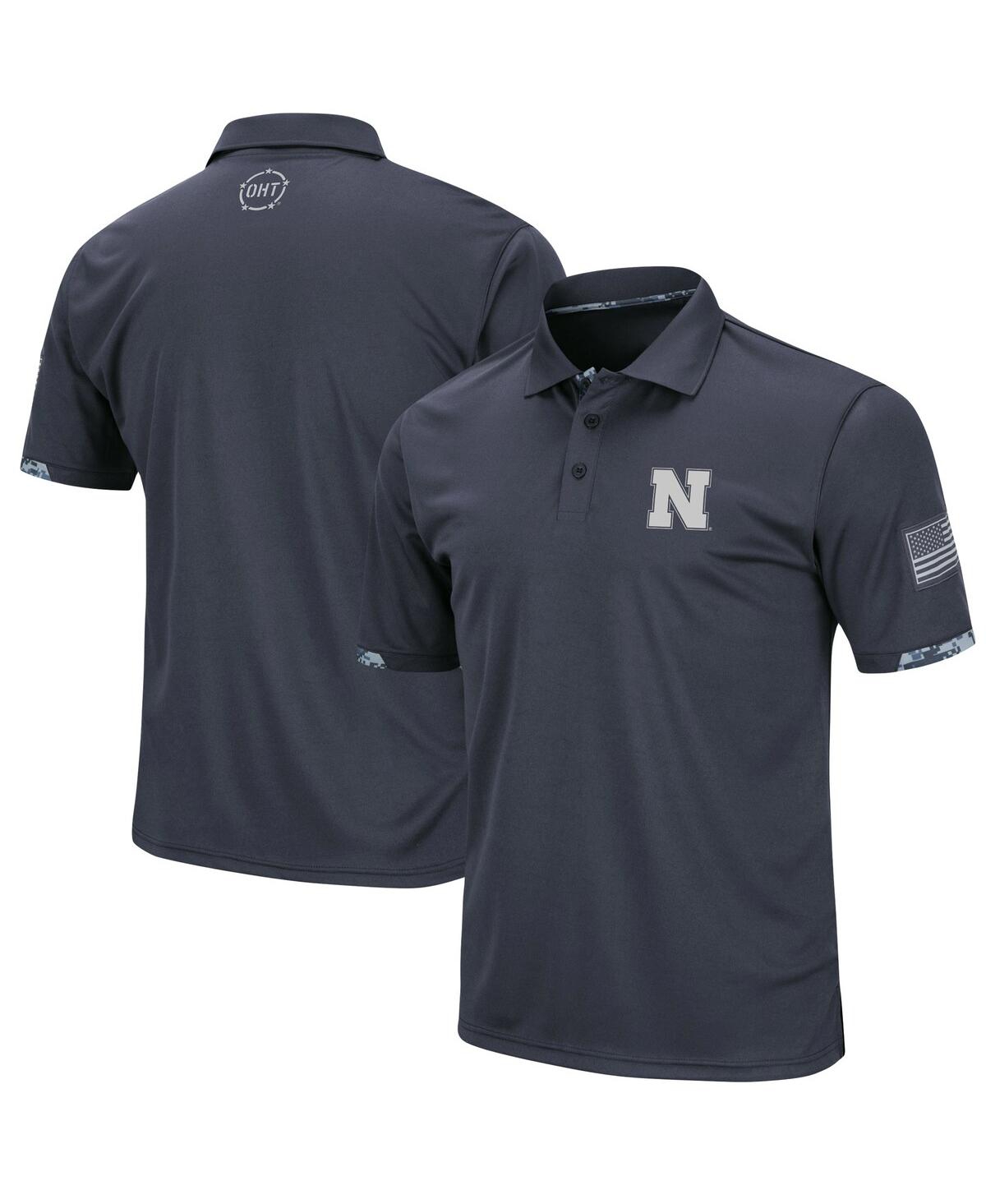 Colosseum Men's Charcoal Nebraska Huskers Oht Military-inspired Appreciation Digital Camo Polo In Charcoal