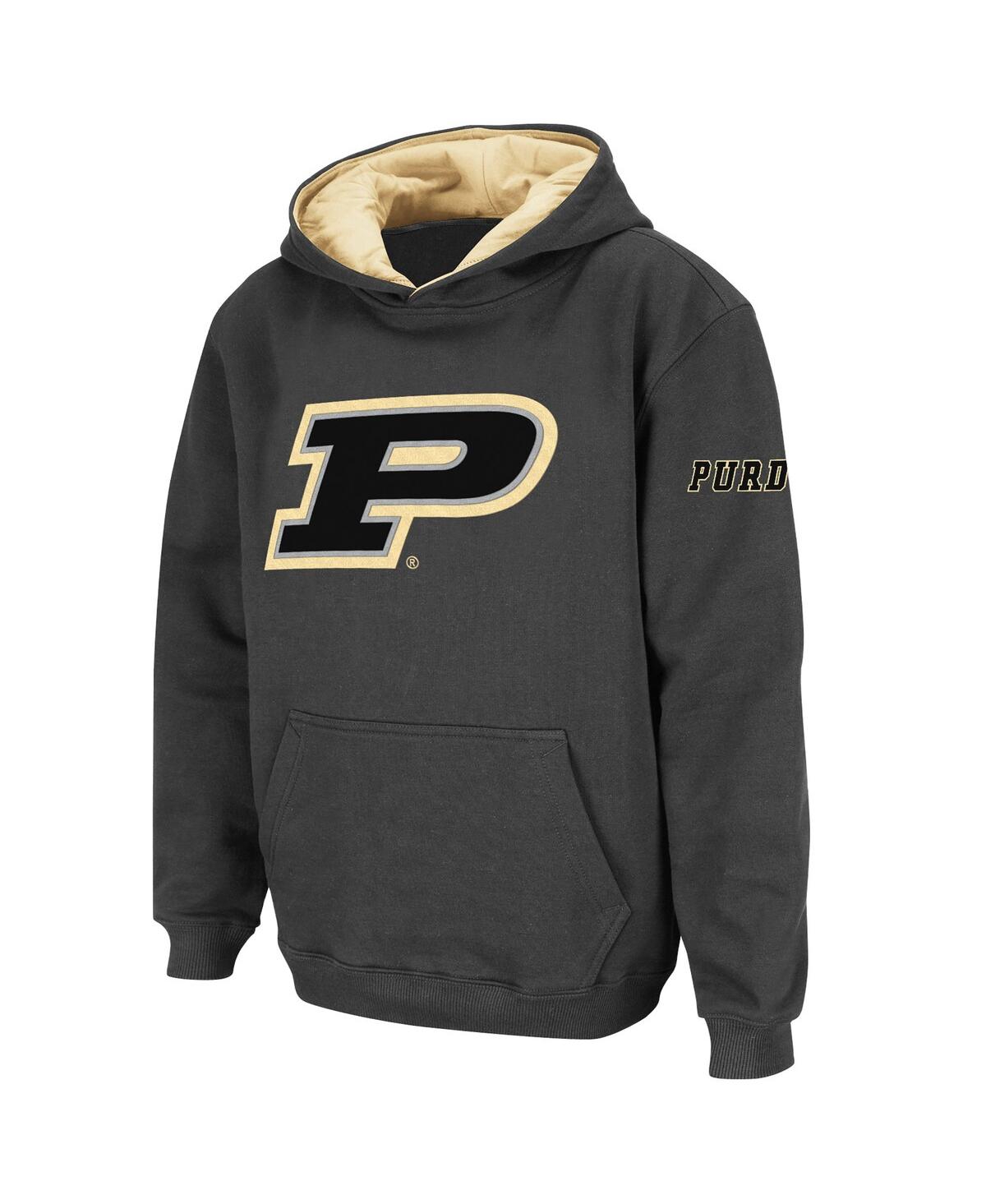 Stadium Athletic Youth  Charcoal Purdue Boilermakers Big Logo Pullover Hoodie In Charcoal
