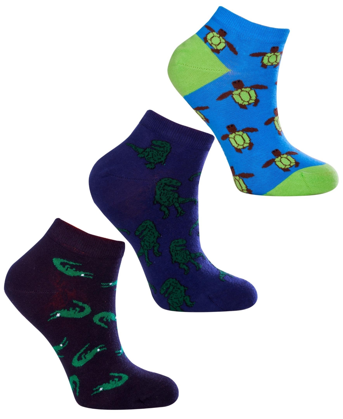 Women's Ankle Bundle 1 W-Cotton Novelty Socks with Seamless Toe, Pack of 3 - Multi Color
