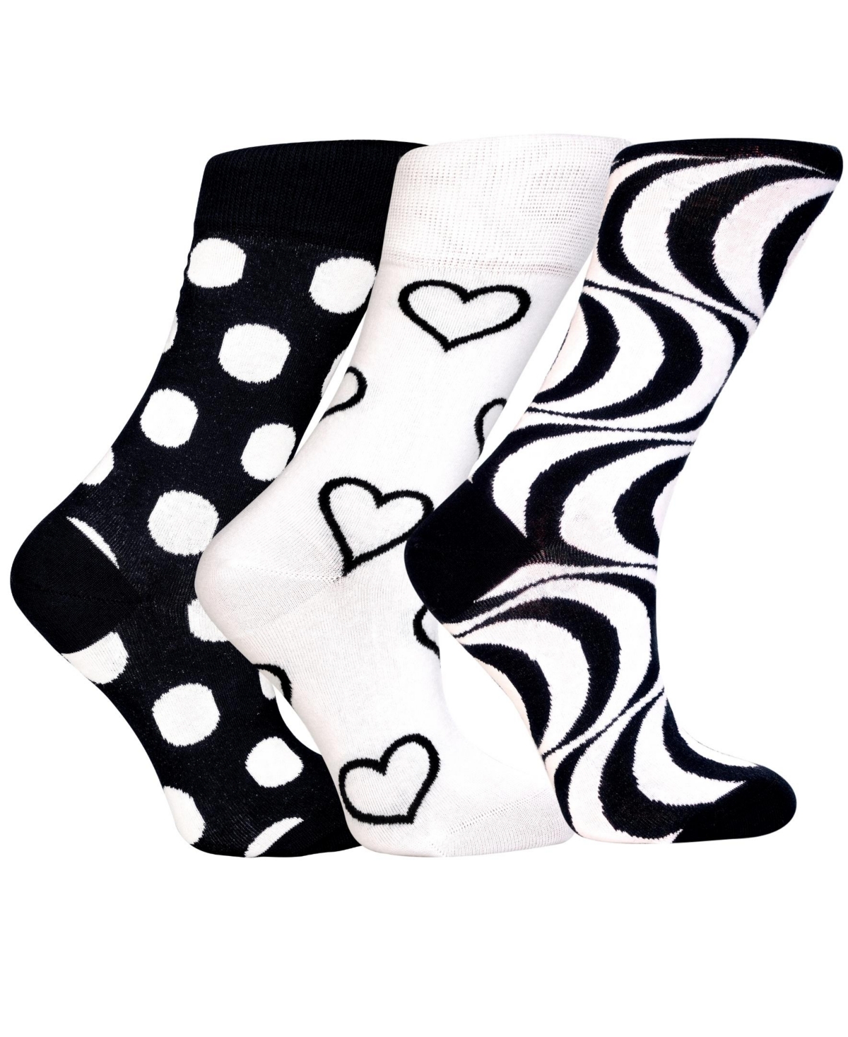 Love Sock Company Women's Denver Gift Box of Cotton Seamless Toe Premium Colorful Fun Patterned Crew Socks, Pack of 3