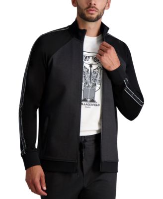 KARL LAGERFELD PARIS - Men's Colorblocked Logo-Tape Track Jacket