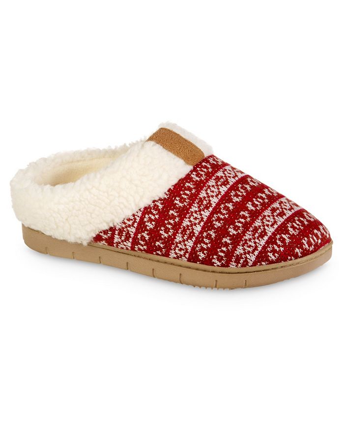 Isotoner Signature Women s Fairisle Knit Braelyn Hoodback Slippers
