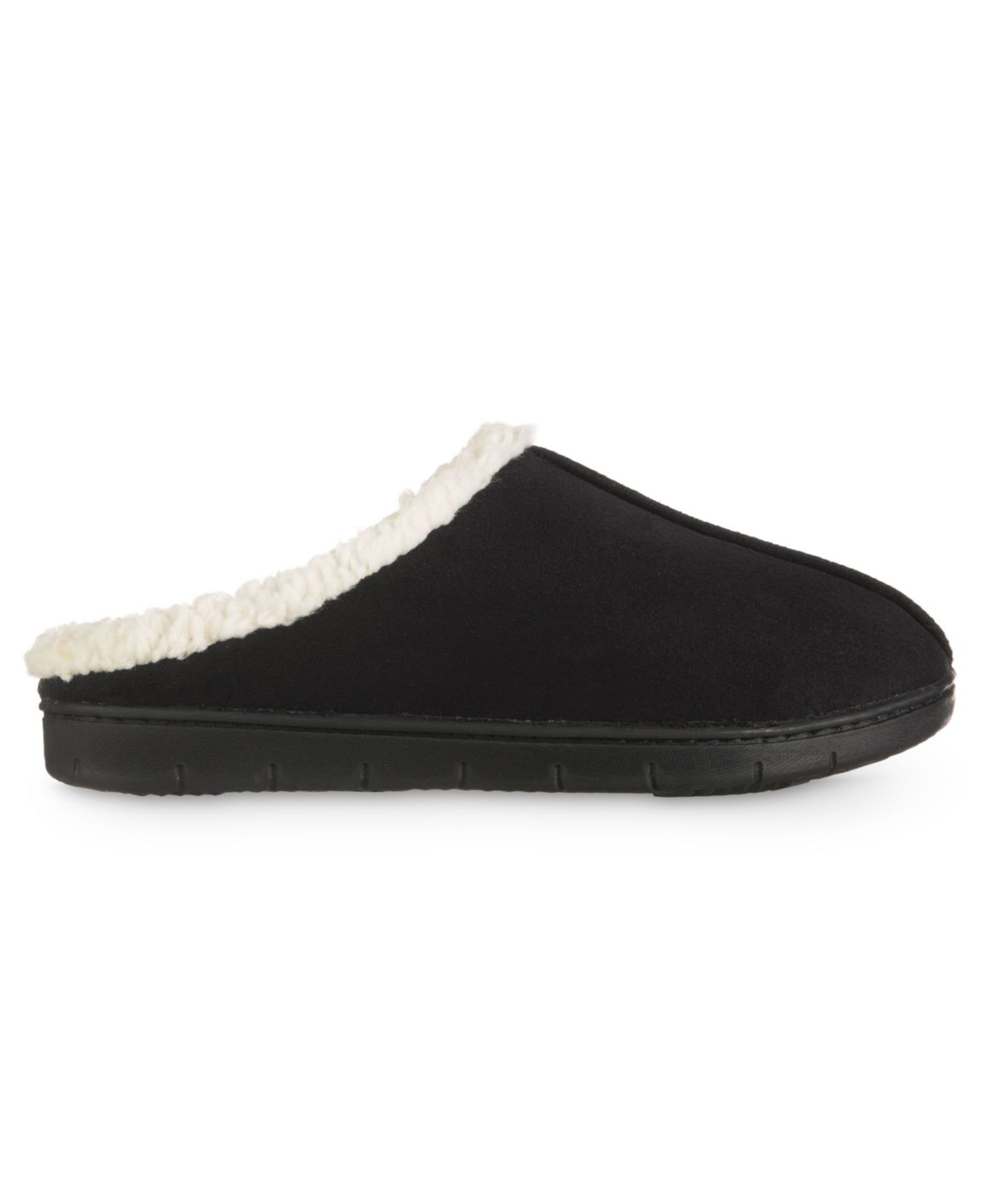 Женские тапочки Isotoner Signature Microsuede Rory hoodback Comfort Slippers, цвет: Чёрный — фото 2