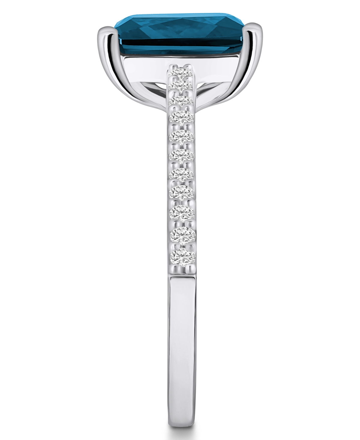 Macy's(4-1/4 ct. t.w.) and Diamond (1/4 ct. t.w.) Ring in 14K White Gold - London Blue Topaz