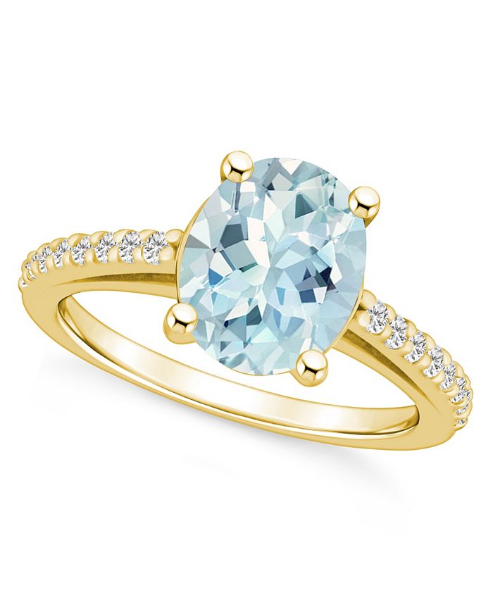 Macy s Aquamarine 2 1 2 ct. t.w. and Diamond 1 4 ct. t.w. Ring