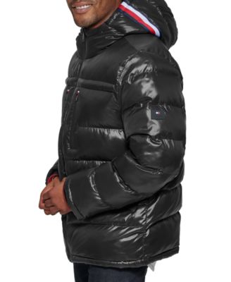 Men's Fashion Shine Quilted Hooded Puffer Jacket 