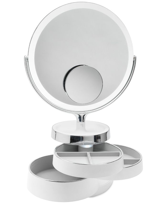 Sharper Image Spastudio Vanity Plus 10Inch LED Mirror with Storage