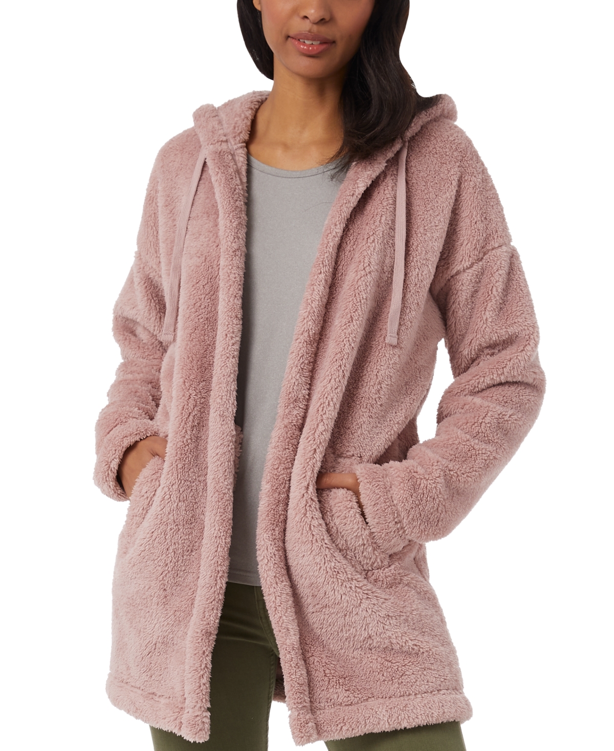 32 Degrees Women s Sherpa Hooded Open Cardigan Smart Closet
