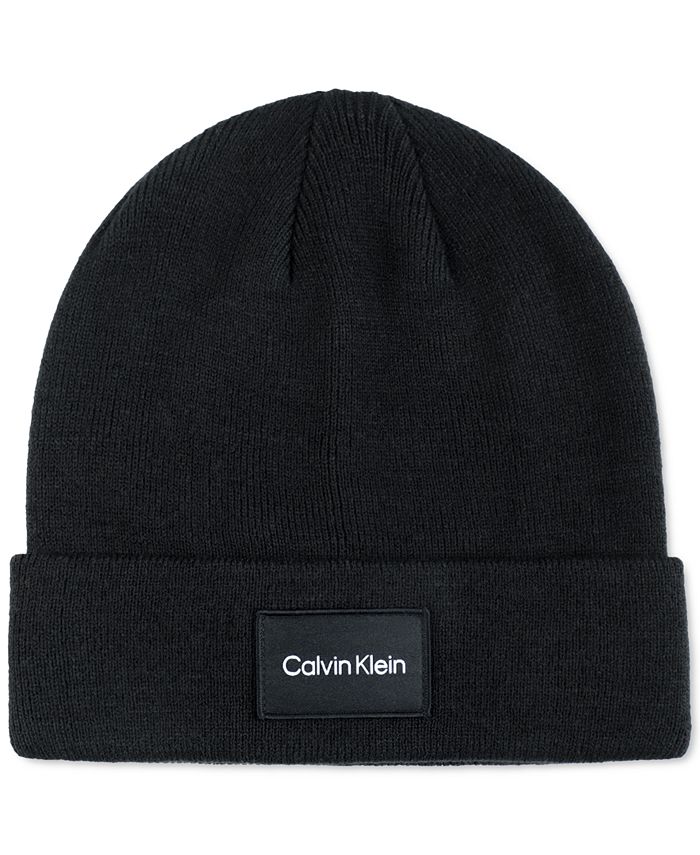 gebrek hoofdpijn Toepassing Calvin Klein Men's Woven Logo Patch Beanie & Reviews - Hats, Gloves &  Scarves - Men - Macy's