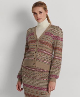 Lauren Ralph Lauren - Women's Fair Isle Cotton-Blend Cardigan Sweater