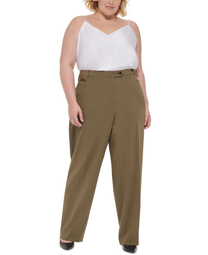 Calvin Klein Plus Size Modern Fit Mid-Rise Pants - Macy's