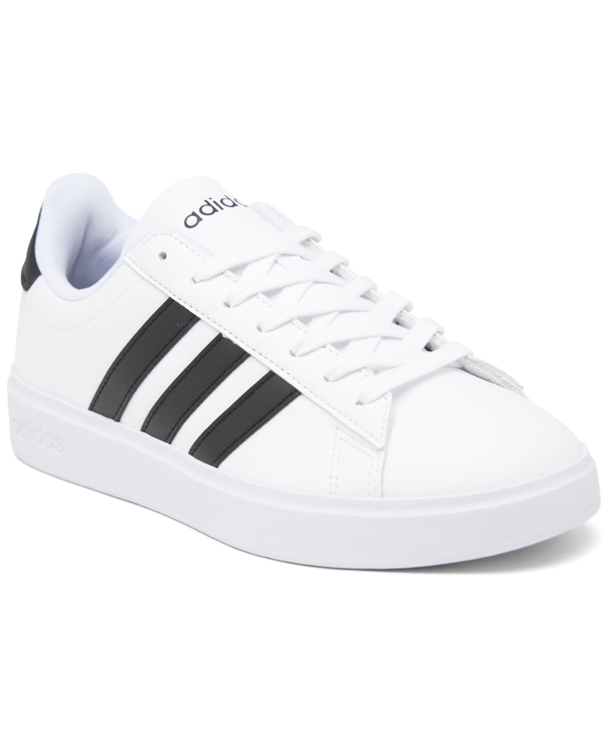 Adidas Originals Women's Grand Court Cloudfoam Lifestyle Court Comfort Casual Sneakers From Finish Line In White,core Black