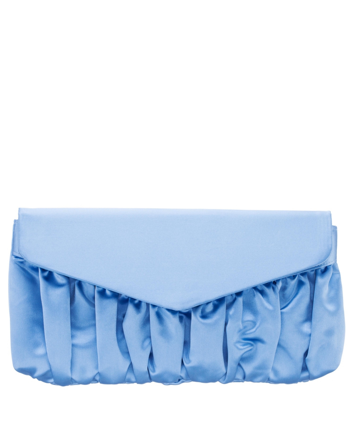 Salome Satin Pleated Clutch - Sky Blue