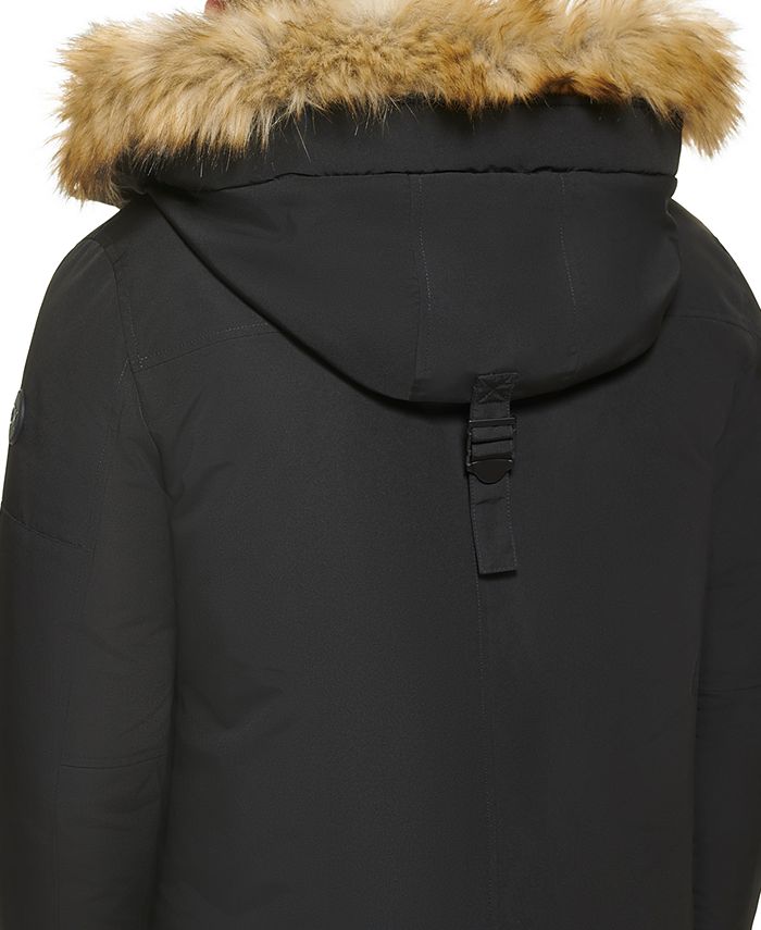 Calvin Klein Men's Long Parka with FauxFur Lined Hood Macy's