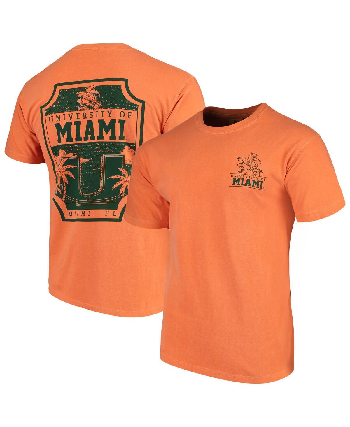 Shop Image One Men's Orange Miami Hurricanes Comfort Colors Campus Icon T-shirt