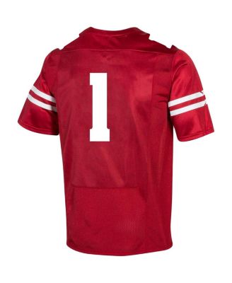 Men's #1 Wisconsin Badgers Replica Football Jersey