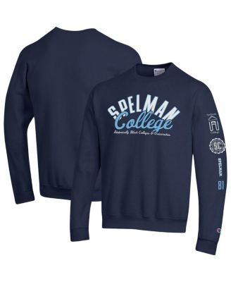 Men's Navy Spelman College Jaguars 2-Hit Powerblend Pullover Sweatshirt