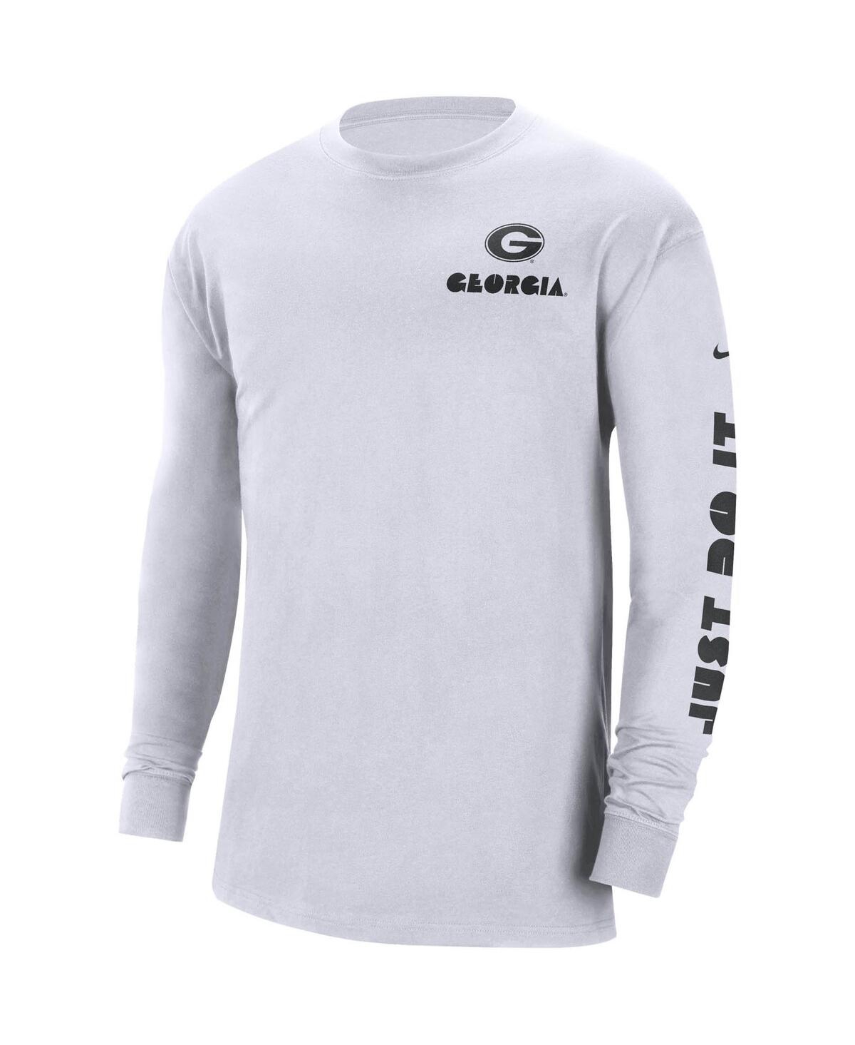 Shop Nike Men's  White Georgia Bulldogs Heritage Max 90 Long Sleeve T-shirt