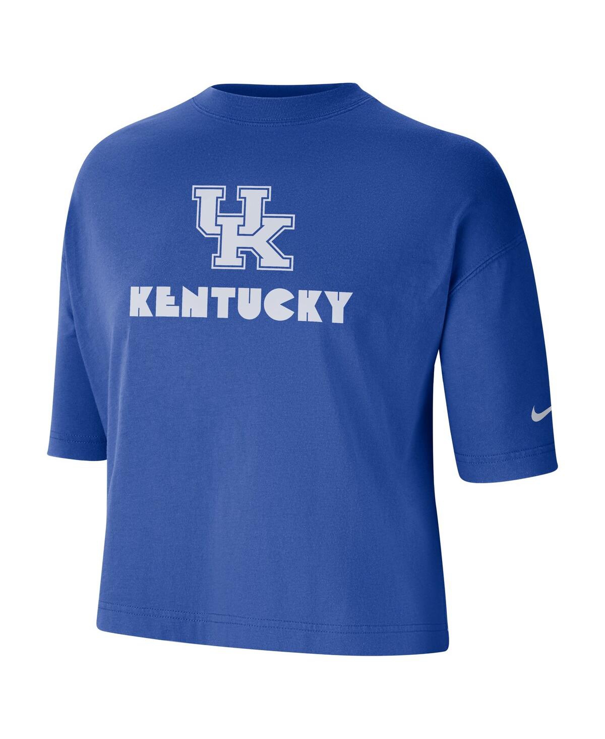 Nike Royal Kentucky Wildcats Crop Performance T-shirt In Royal