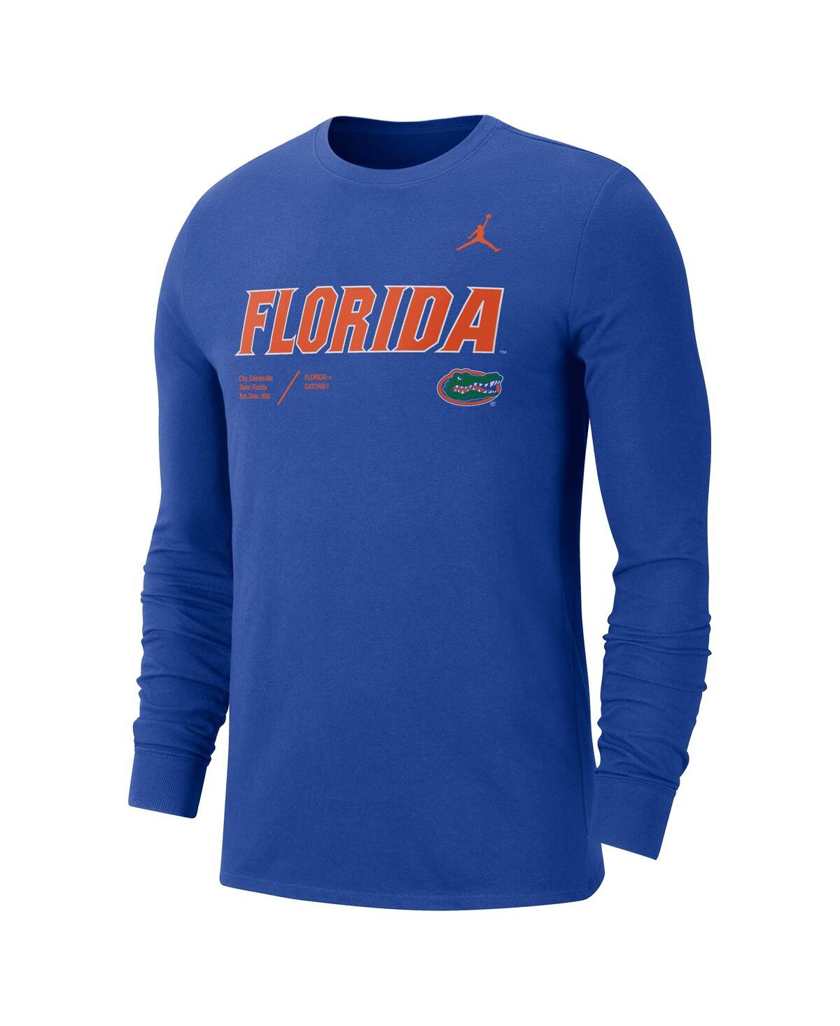 Shop Jordan Men's  Royal Florida Gators Team Practice Performance Long Sleeve T-shirt