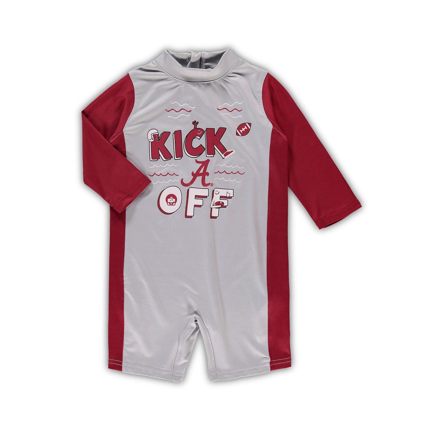 Toddler Girls Gray, Crimson Alabama Crimson Tide Wave Runner Wetsuit