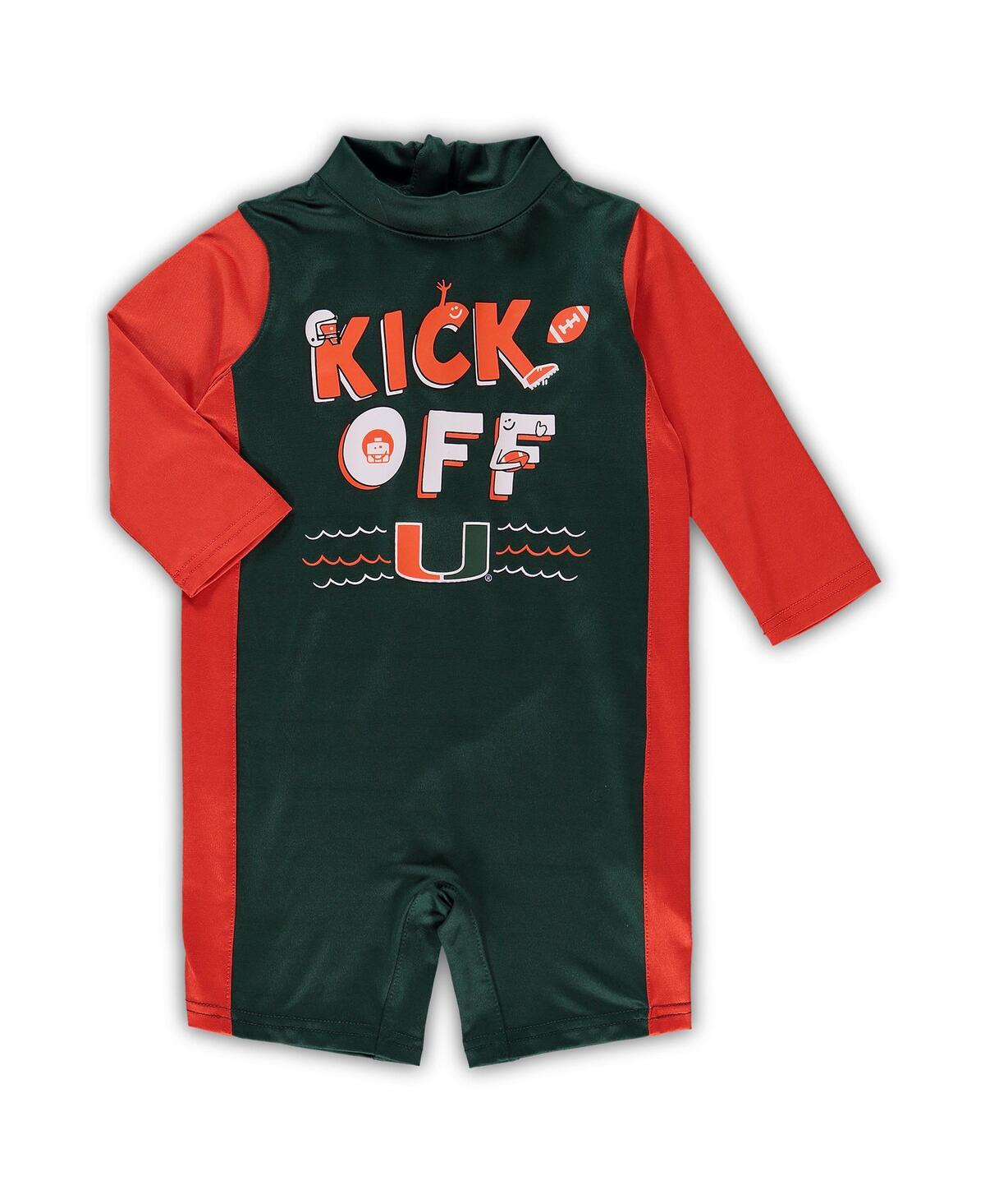 Outerstuff Infant Unisex Green And Orange Miami Hurricanes Wave Runner Wetsuit In Green,orange