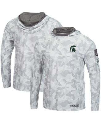 Men's Arctic Camo Michigan State Spartans OHT Military-Inspired Appreciation Long Sleeve Hoodie Top