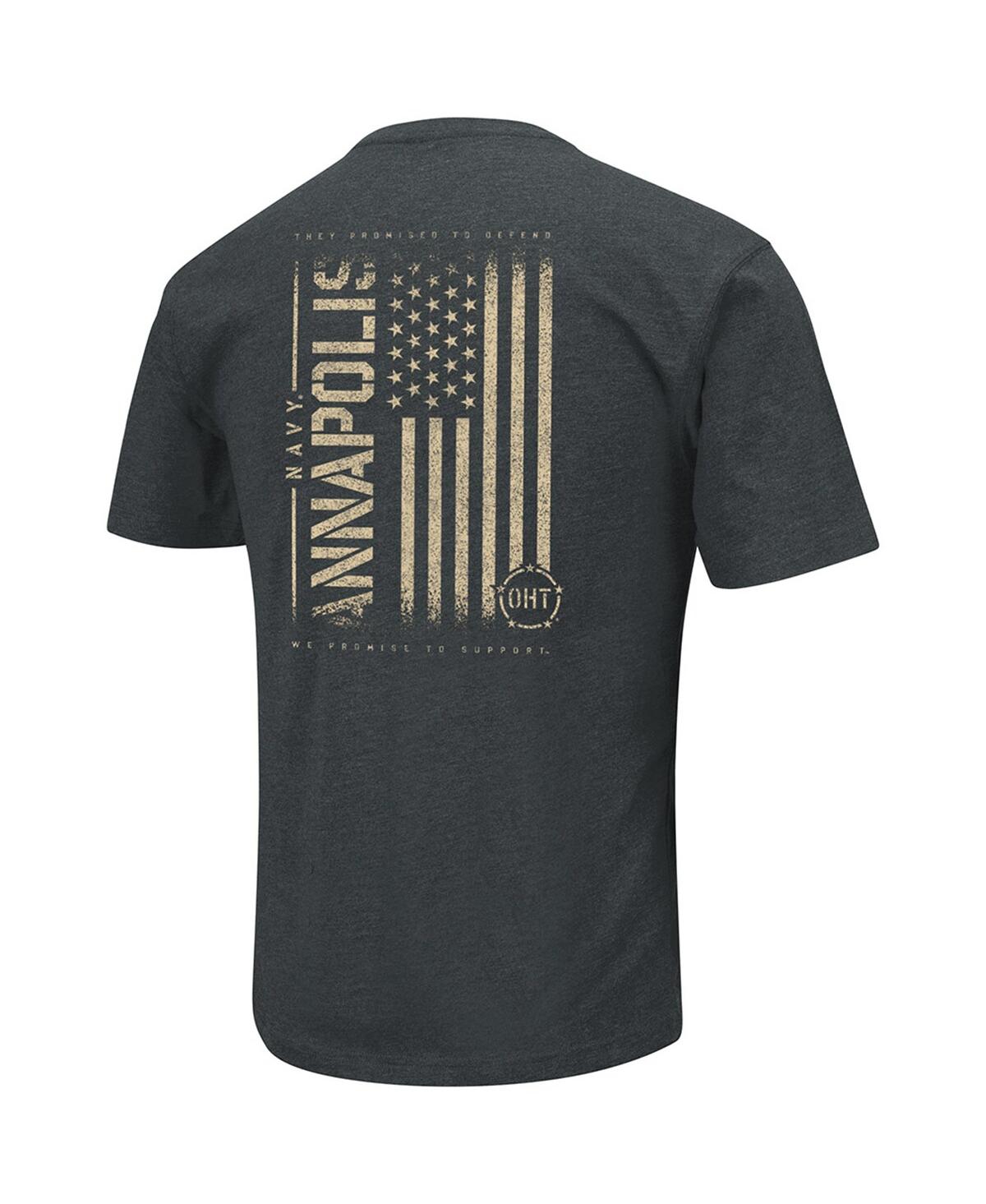 Shop Colosseum Men's  Heathered Black Navy Midshipmen Oht Military-inspired Appreciation Flag 2.0 T-shirt