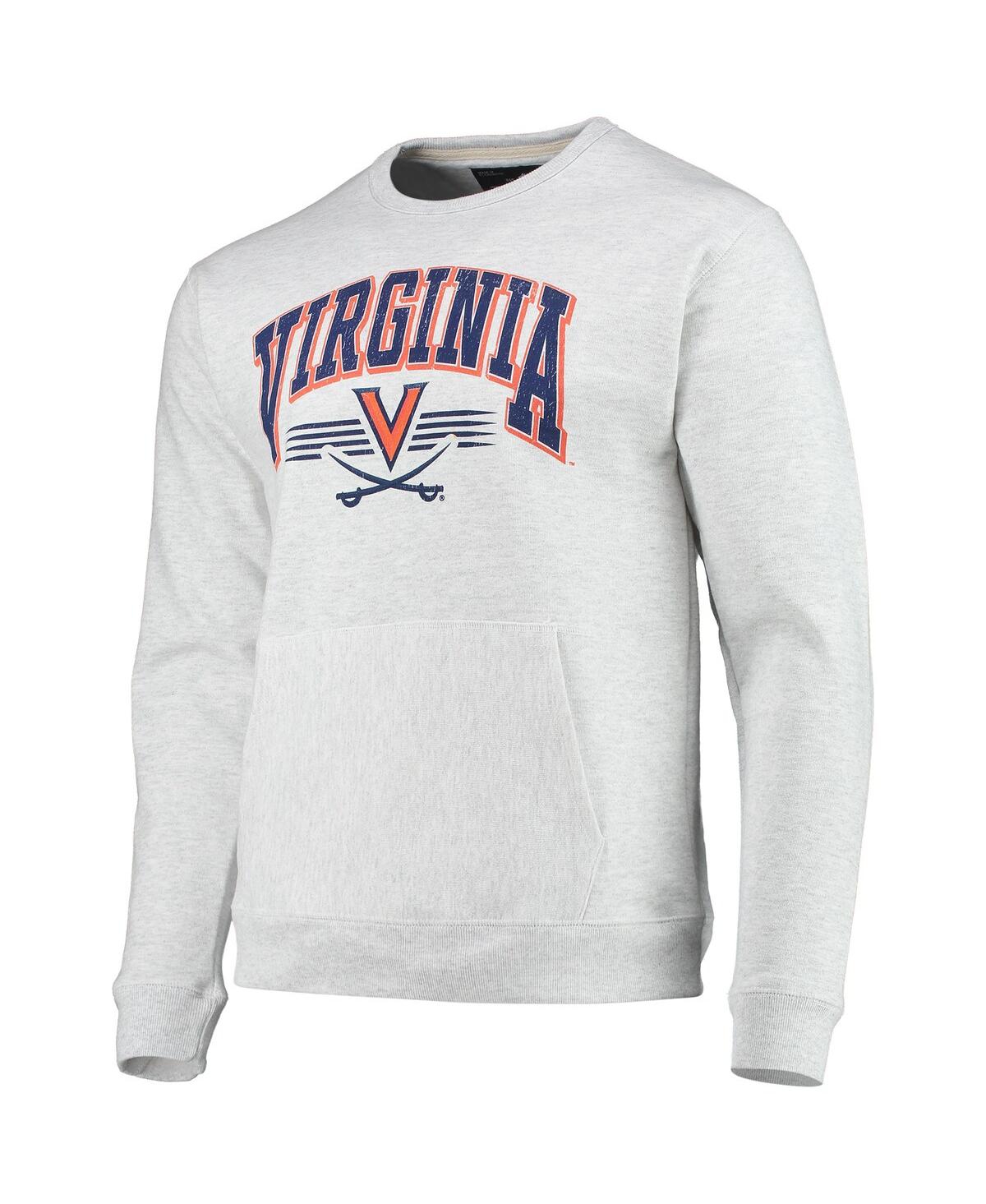 Shop League Collegiate Wear Men's  Heathered Gray Virginia Cavaliers Upperclassman Pocket Pullover Sweatsh