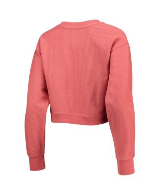 Women's Orange Clemson Tigers Corded Timber Cropped Pullover Sweatshirt