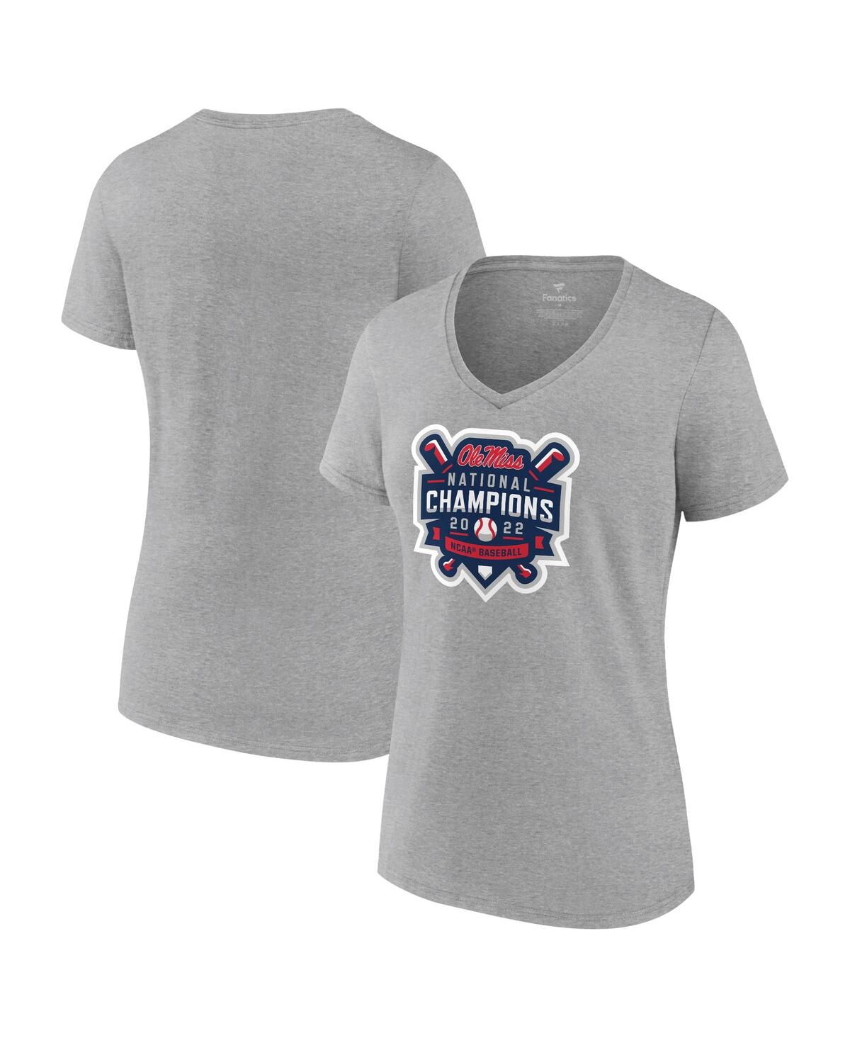 Fanatics Women's  Heathered Gray Ole Miss Rebels 2022 Ncaa Men's Baseball College World Series Champi In Heathered Gray