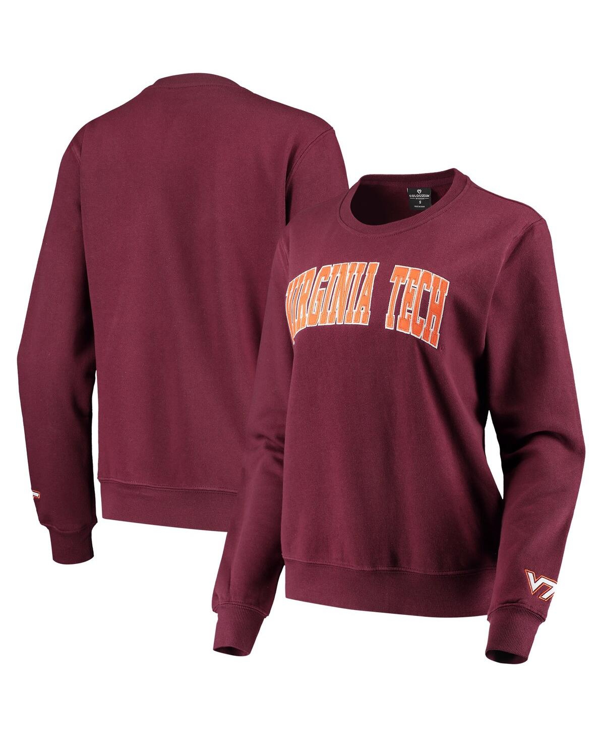 Shop Colosseum Women's  Maroon Virginia Tech Hokies Campanile Pullover Sweatshirt