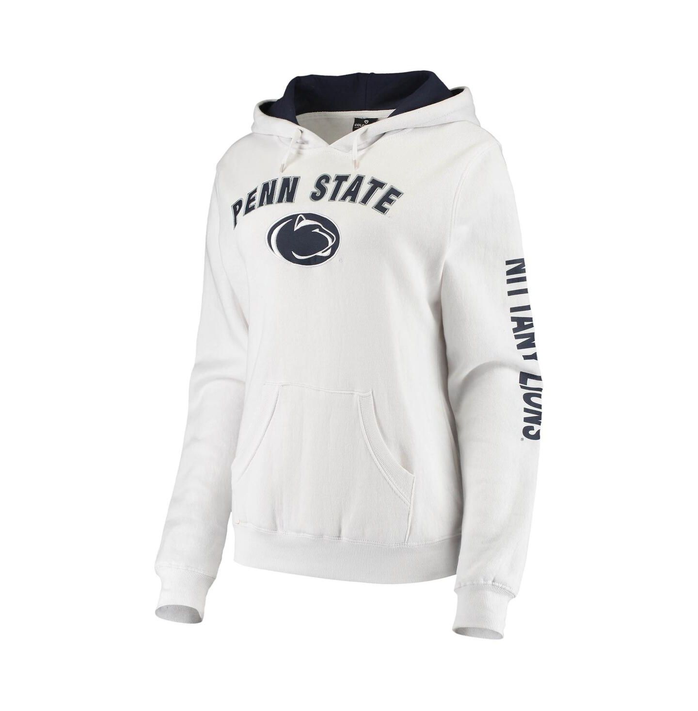 Женское худи Colosseum Penn State Nittany Lions Loud and Proud Pullover, цвет: Белый — фото 3