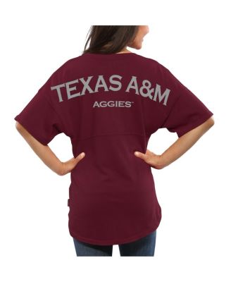 Женская футболка Spirit Jersey темно-бордового цвета Texas A-M Aggies Spirit Jersey оверсайз