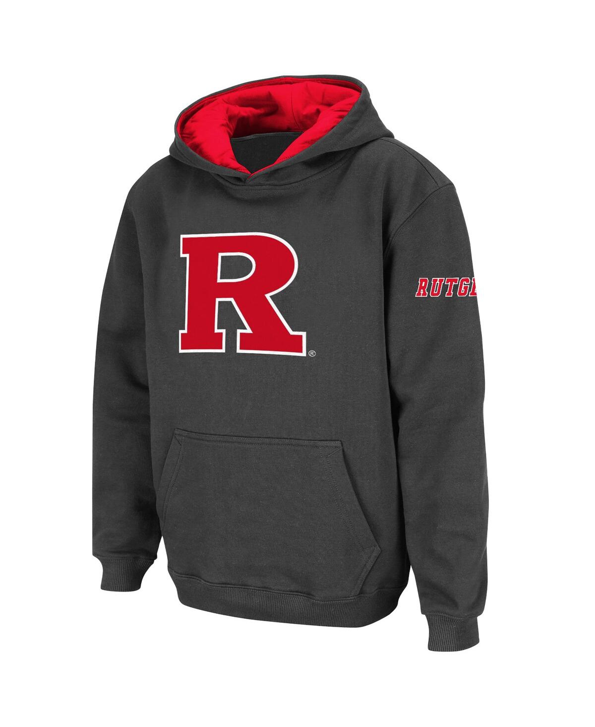 Stadium Athletic Youth  Charcoal Rutgers Scarlet Knights Big Logo Pullover Hoodie In Charcoal