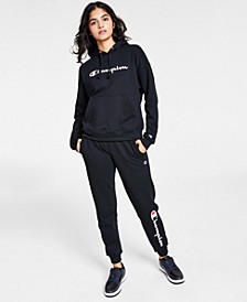 Women's Relaxed Logo Print Hoodie & Sweatpant Jogger