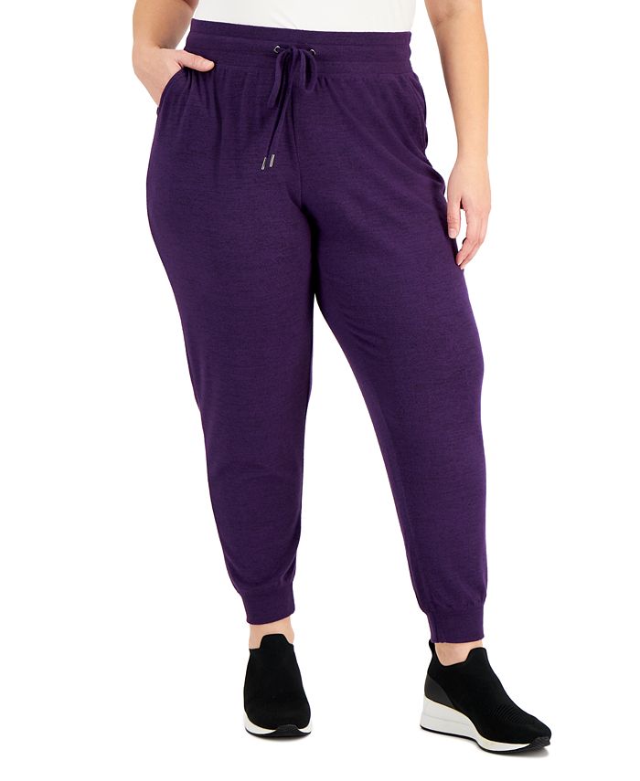 ID Ideology Plus Size Drawstring Knit Joggers, Created for Macy's - Macy's