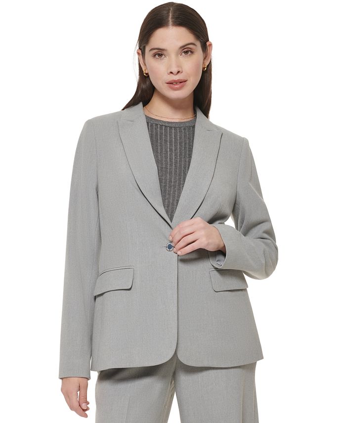 Calvin Klein Women's One Button Blazer & Reviews - Jackets & Blazers - Women  - Macy's