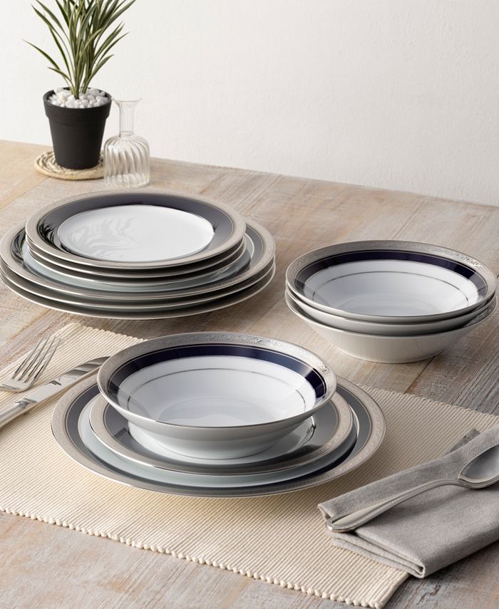 Noritake Dinnerware, Crestwood Cobalt Platinum Collection - Macy's